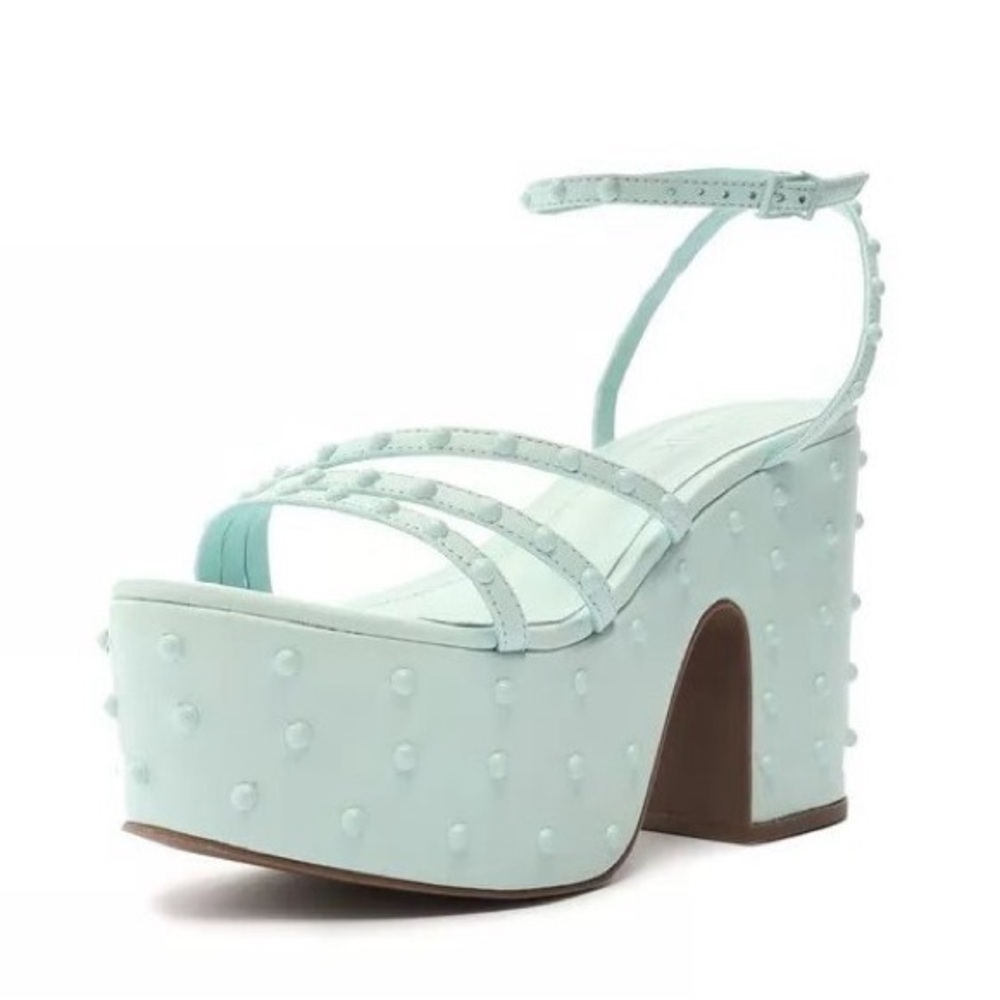 SCHUTZ Mint blue Studded Platform Sandals